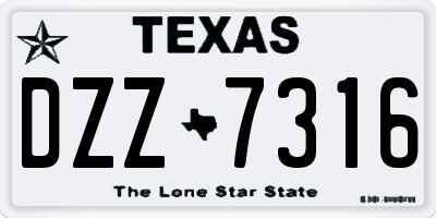 TX license plate DZZ7316