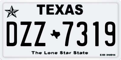 TX license plate DZZ7319