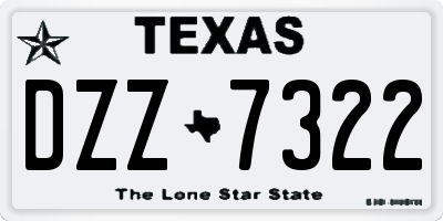 TX license plate DZZ7322