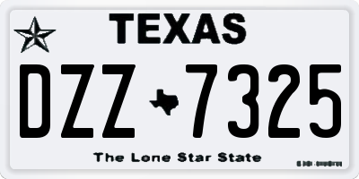 TX license plate DZZ7325