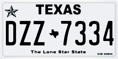 TX license plate DZZ7334