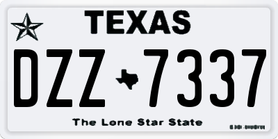 TX license plate DZZ7337