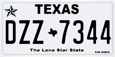 TX license plate DZZ7344