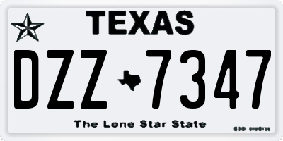 TX license plate DZZ7347