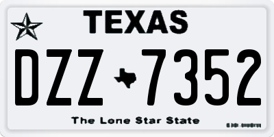 TX license plate DZZ7352