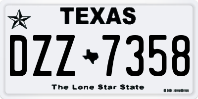 TX license plate DZZ7358