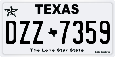 TX license plate DZZ7359