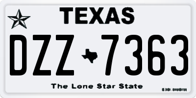 TX license plate DZZ7363