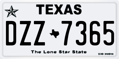 TX license plate DZZ7365