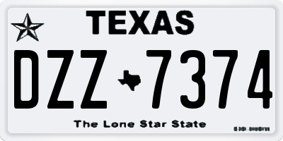 TX license plate DZZ7374