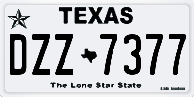 TX license plate DZZ7377