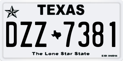 TX license plate DZZ7381