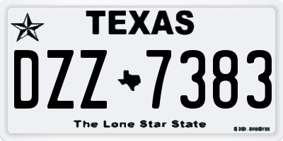 TX license plate DZZ7383