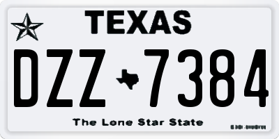 TX license plate DZZ7384