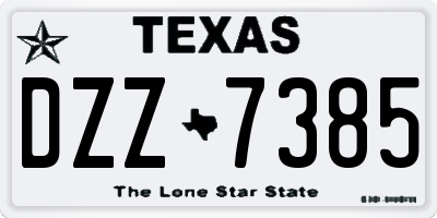 TX license plate DZZ7385