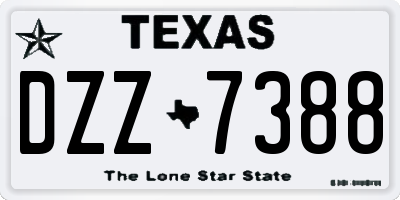 TX license plate DZZ7388