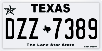 TX license plate DZZ7389