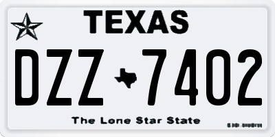 TX license plate DZZ7402