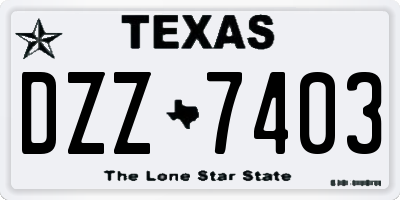 TX license plate DZZ7403