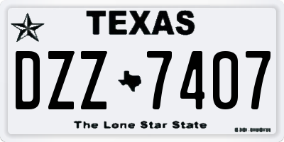 TX license plate DZZ7407