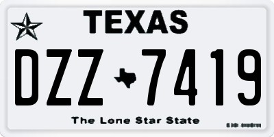 TX license plate DZZ7419