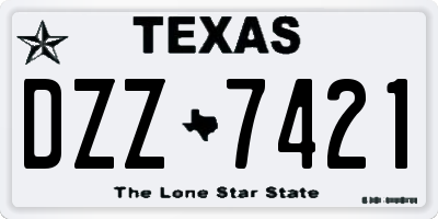 TX license plate DZZ7421