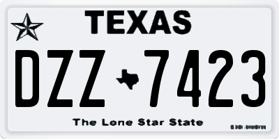 TX license plate DZZ7423