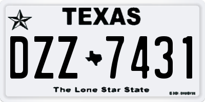 TX license plate DZZ7431