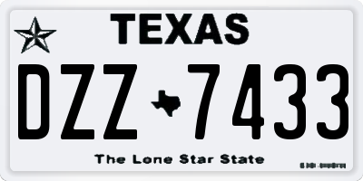 TX license plate DZZ7433