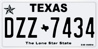 TX license plate DZZ7434