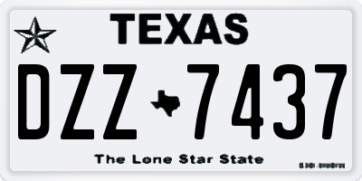 TX license plate DZZ7437
