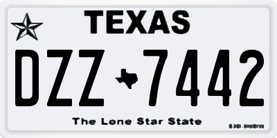 TX license plate DZZ7442