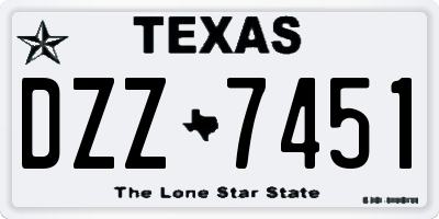 TX license plate DZZ7451