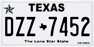 TX license plate DZZ7452