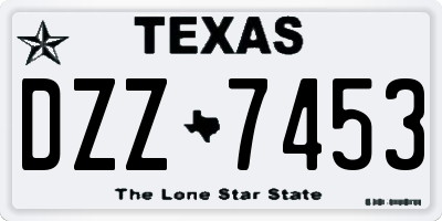 TX license plate DZZ7453