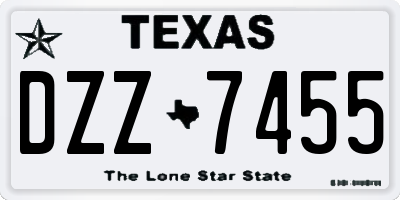 TX license plate DZZ7455