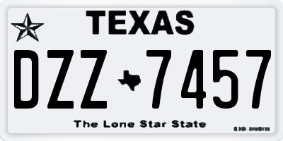 TX license plate DZZ7457