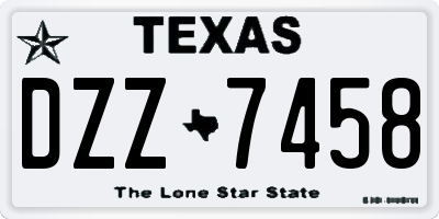 TX license plate DZZ7458