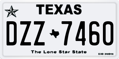 TX license plate DZZ7460