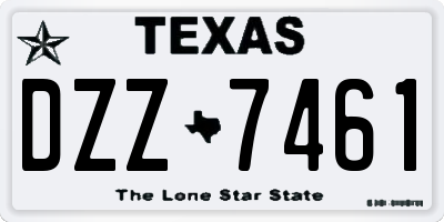 TX license plate DZZ7461