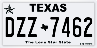 TX license plate DZZ7462
