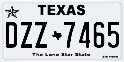 TX license plate DZZ7465
