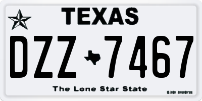 TX license plate DZZ7467