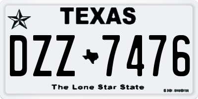 TX license plate DZZ7476
