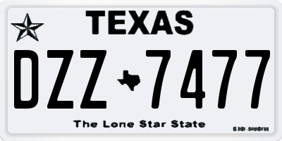 TX license plate DZZ7477