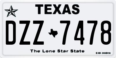 TX license plate DZZ7478
