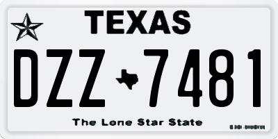 TX license plate DZZ7481