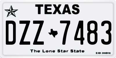 TX license plate DZZ7483