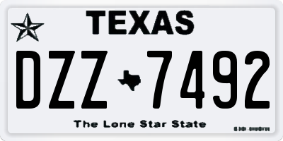 TX license plate DZZ7492