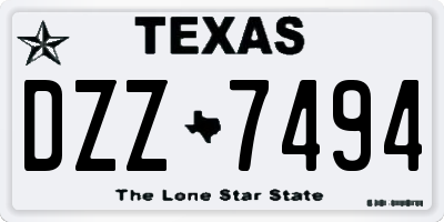 TX license plate DZZ7494